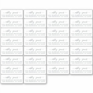 Calligraphy Return Address Labels 2 x 0.8 inch 30x