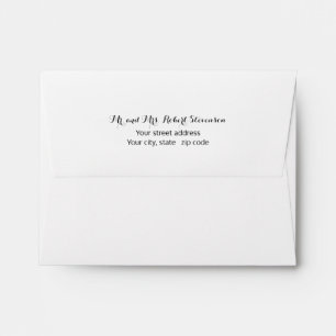 Calligraphy Return Address on Back Envelopes