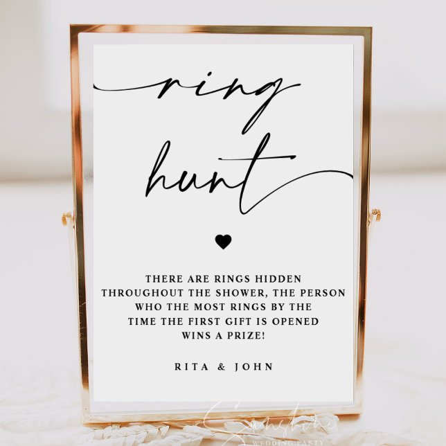 Calligraphy Ring Hunt Bridal Shower Game Sign (Creator Uploaded)