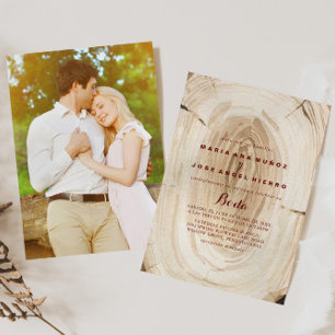 Calligraphy Rustic Spanish Wedding Invitation