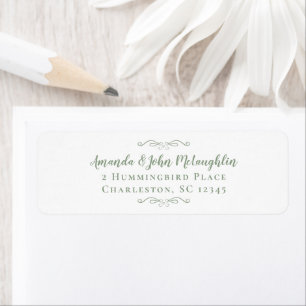 Calligraphy Sage Green Weddings Return Address