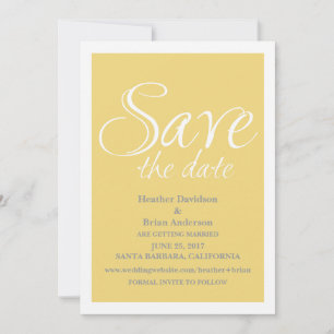 Calligraphy Save the Date Invite, Yellow Invitation