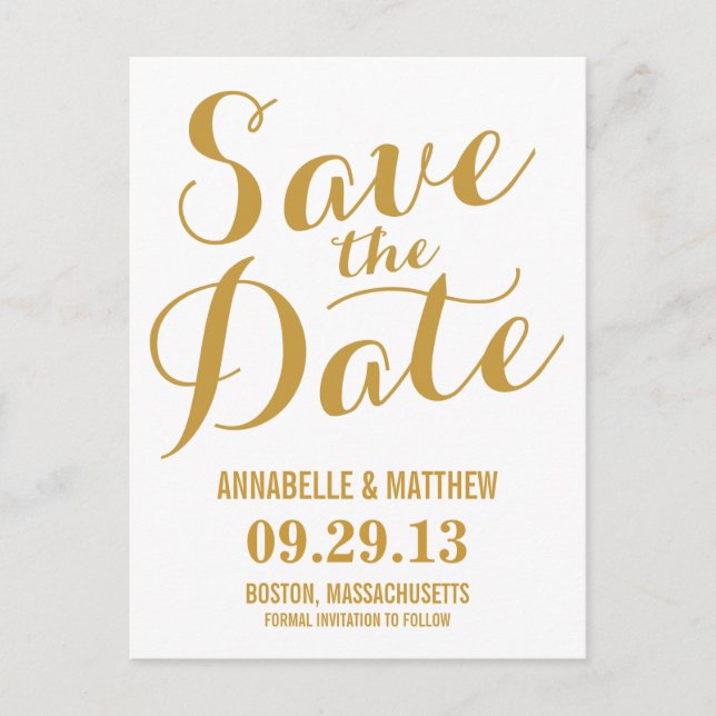 Calligraphy Save the Date Postcard (Front)