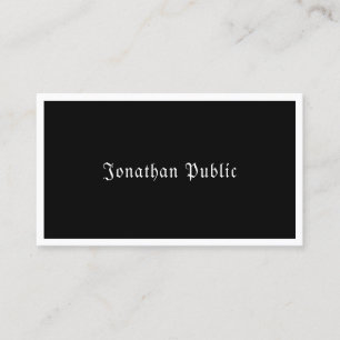 Calligraphy Script Black White Elegant Template Business Card