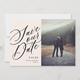 Calligraphy Script   Blush   Photo Save The Date