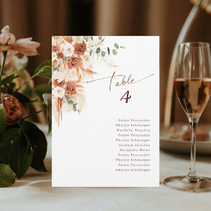 calligraphy  script Boho wedding table number