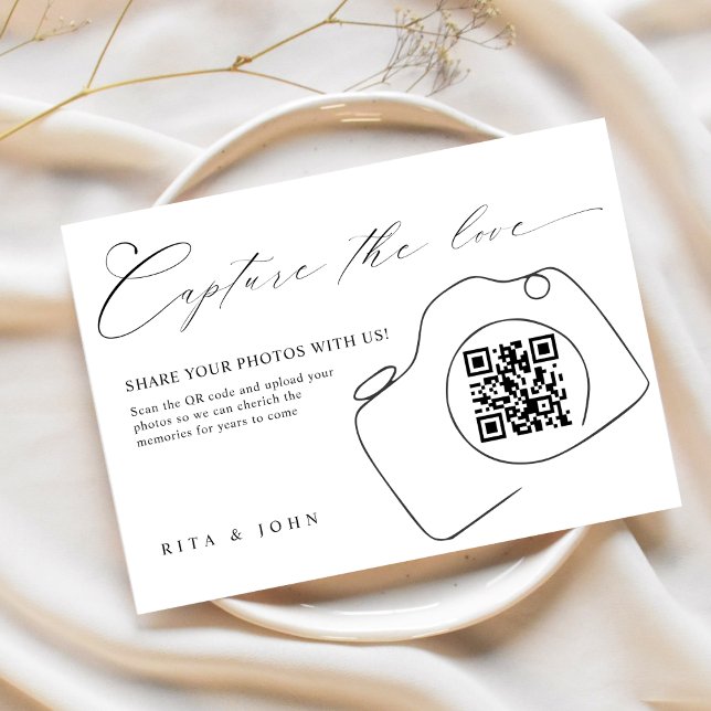 Calligraphy Script Capture The Love QR code  Enclosure Card (Creator Uploaded)