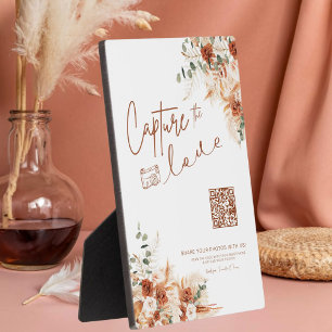 Calligraphy Script Capture The Love Wedding Boho Plaque