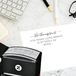 Calligraphy Script Custom Wedding Return Address Self-inking Stamp