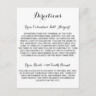 Calligraphy Script Directions Card