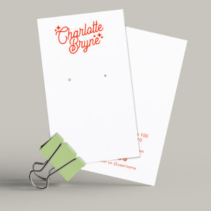 Calligraphy Script Earring  Business  Business Card