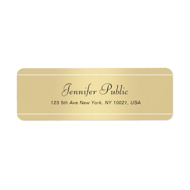 Calligraphy Script Elegant Modern Gold White Sleek (Front)