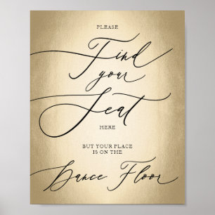Calligraphy Script Find Your Seat Wedding Sign