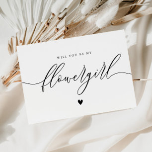 calligraphy script flowergirl proposal card