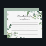 Calligraphy Script Foliage Wedding Advice Card<br><div class="desc">This calligraphy script foliage wedding advice card is perfect for a modern wedding. The design features watercolor hand-drawn elegant botanical eucalyptus branches and leaves, arranged in beautiful bouquets and geometric patterns. These cards are perfect for a wedding, bridal shower, baby shower, graduation party & more. Personalise the cards with the...</div>