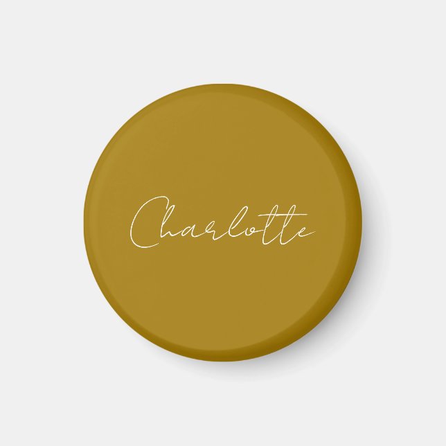 Calligraphy Script Gold Colour Custom Name Edit Magnet (Front)