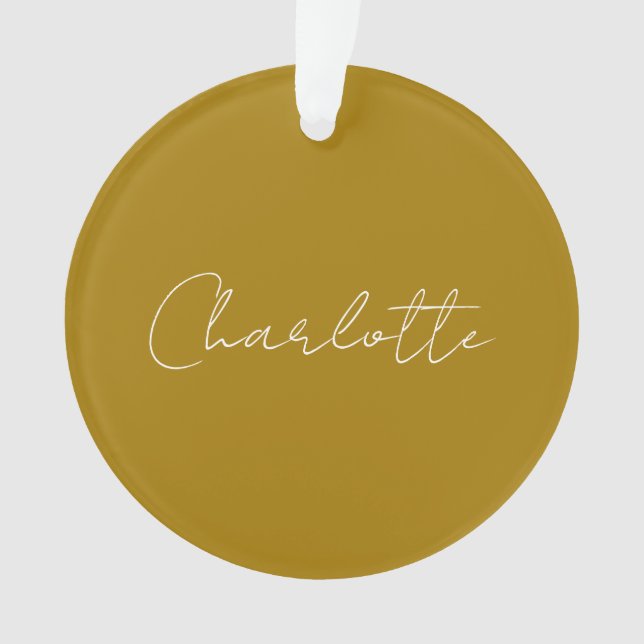 Calligraphy Script Gold Colour Custom Name Edit Ornament (Front)