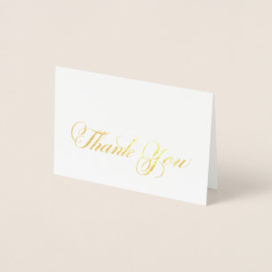 Calligraphy Script Gold Foil Thank You Note Foil Card