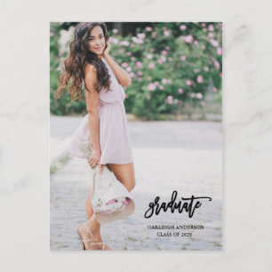 Calligraphy Script Graduate Photo Postcard