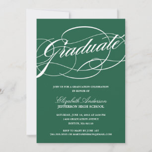 Calligraphy Script Graduation Invitation