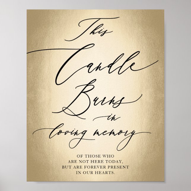 Calligraphy Script In Loving Memory Wedding Sign (Front)