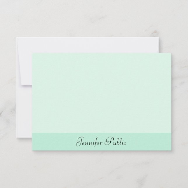 Calligraphy Script Mint Green Template Elegant (Front)