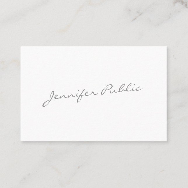 Calligraphy Script Modern Elegant Simple Trendy Business Card (Front)