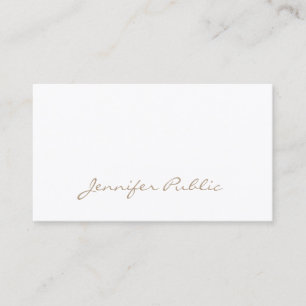 Calligraphy Script Modern Minimalist Plain Elegant Business Card