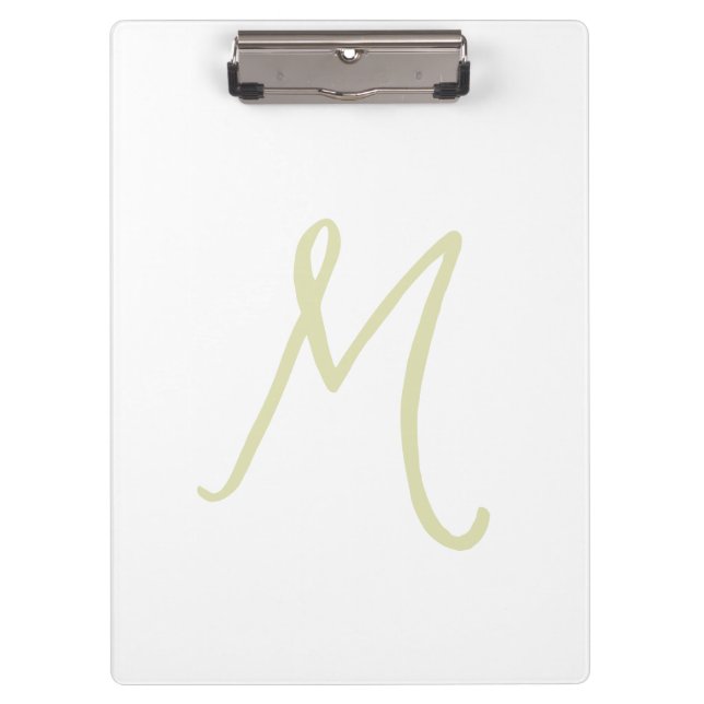 Calligraphy Script Monogram Initial Modern Clipboard (Front)