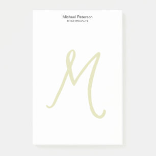 Calligraphy Script Monogram Initial Modern Post-it Notes