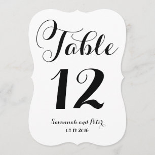 Calligraphy Script Monogram Wedding Table Numbers