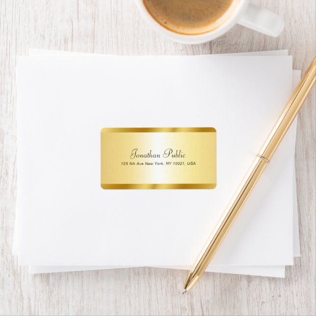 Calligraphy Script Name Elegant Gold Template Label (Insitu)