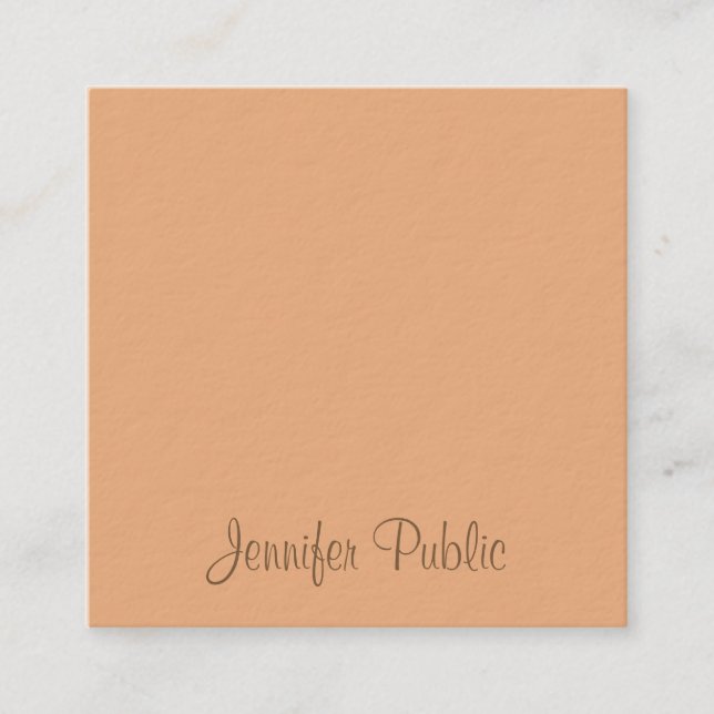 Calligraphy Script Name Modern Elegant Template Square Business Card (Front)