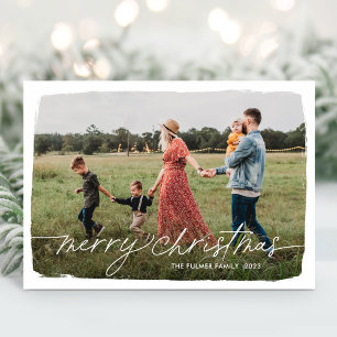 Calligraphy Script One Photo Holiday Card