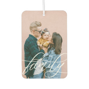 Calligraphy Script Overlay Family Photos Car Air Freshener
