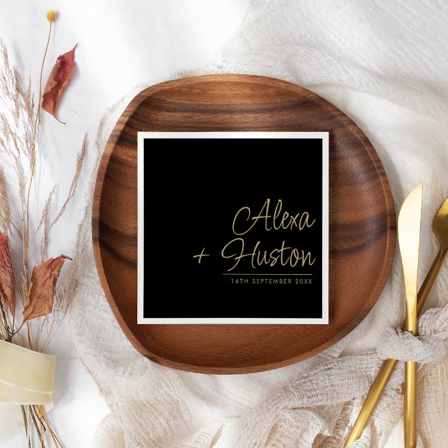 Calligraphy Script Personalised Wedding Rehearsal Napkin (Creator Uploaded)