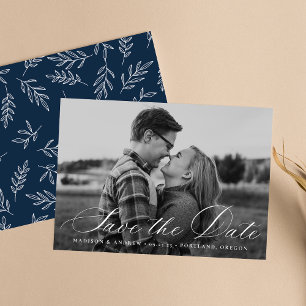 Calligraphy Script Photo Save The Date