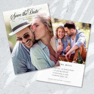 Calligraphy Script Photo Wedding Save The Date