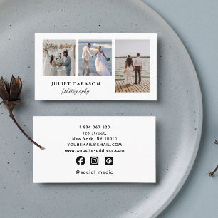 calligraphy script photography 3 photos collage business card