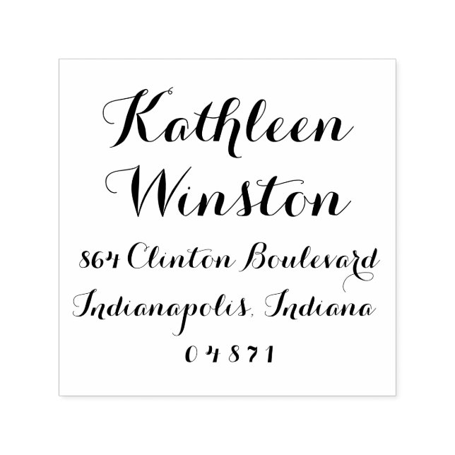 Calligraphy Script Return Address Stamp (Design)