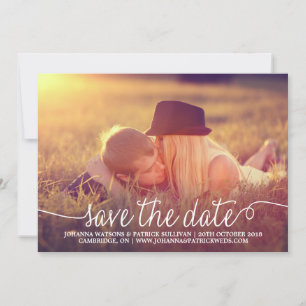Calligraphy Script Save the Date Announcement