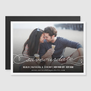 Calligraphy Script Save The Date Magnet Photo Card