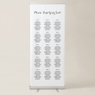 Calligraphy Script Seating Chart Retractable Banner