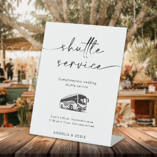 Calligraphy Script Shuttle Service Wedding Sign