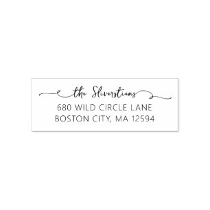 Calligraphy Script Style Return Address Self-inking Stamp