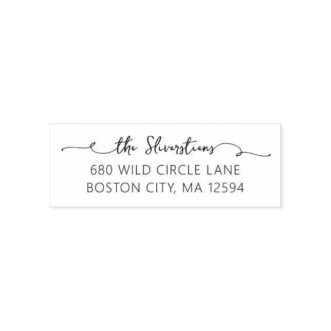 Calligraphy Script Style Return Address Self-inking Stamp (Design)