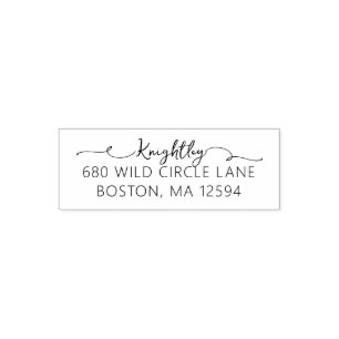 Calligraphy Script Style Return Address Self-inking Stamp