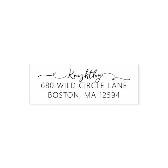 Calligraphy Script Style Return Address Self-inking Stamp (Design)