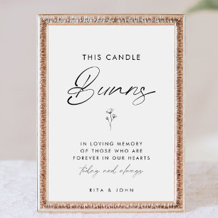 Calligraphy Script This Candle Burns Wedding Sign