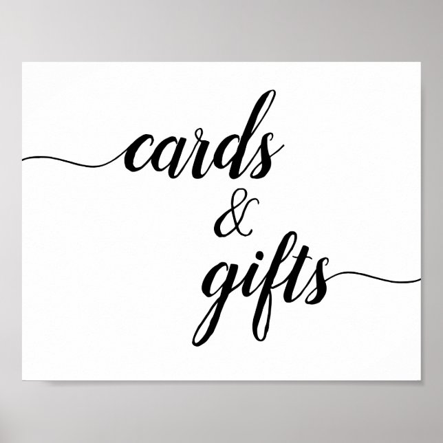 Calligraphy Script Wedding Cards & Gifts Sign (Front)